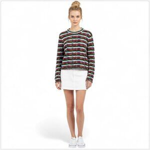 Christian Lacroix Bazar Vintage Striped Textured Retro Modern Sweater New NWT L
